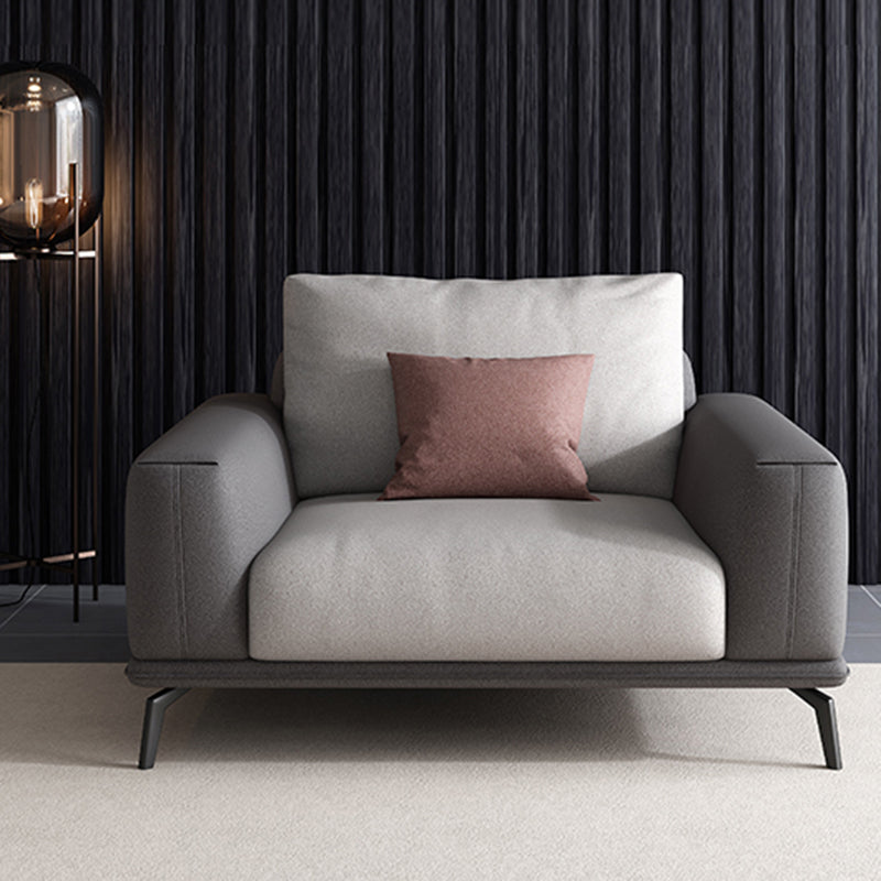 Stain-Resistant Faux Leather Square Arm Sofa/Sectional for Living Room