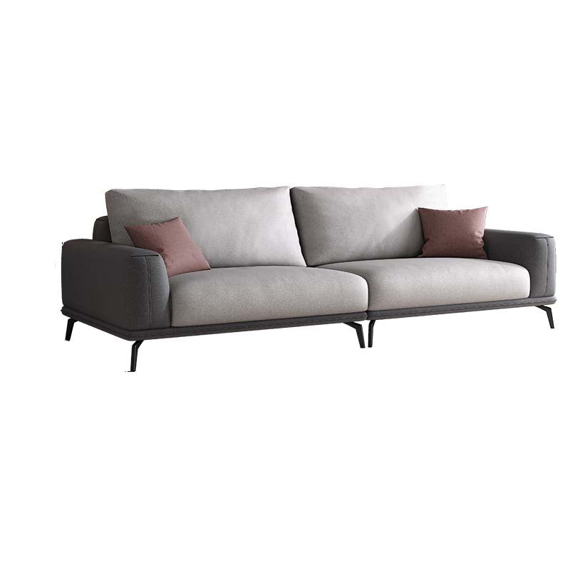 Stain-Resistant Faux Leather Square Arm Sofa/Sectional for Living Room