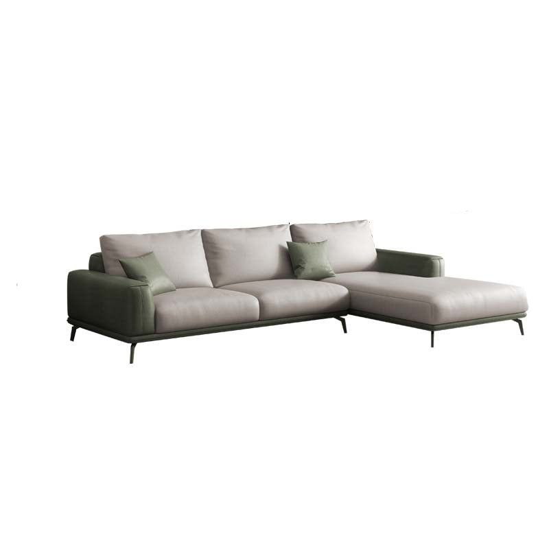 Stain-Resistant Faux Leather Square Arm Sofa/Sectional for Living Room