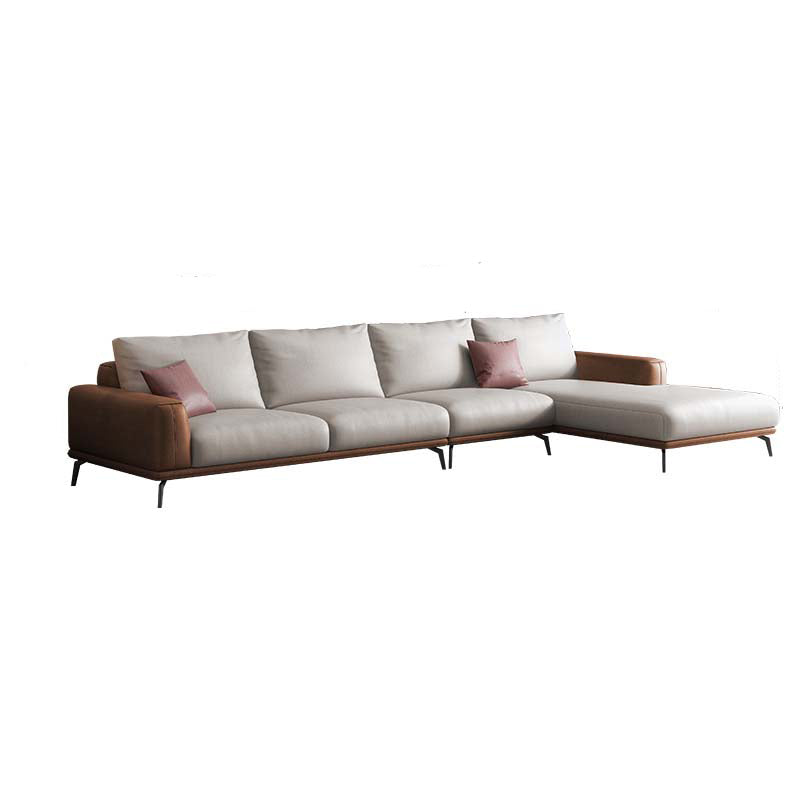 Stain-Resistant Faux Leather Square Arm Sofa/Sectional for Living Room