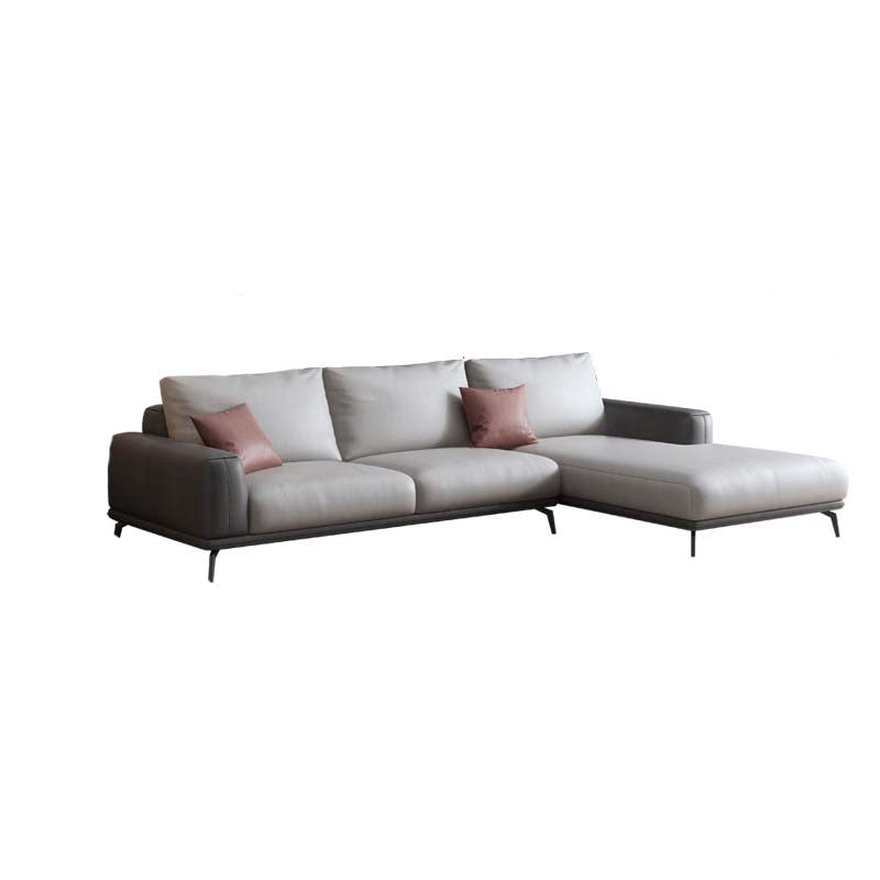 Stain-Resistant Faux Leather Square Arm Sofa/Sectional for Living Room