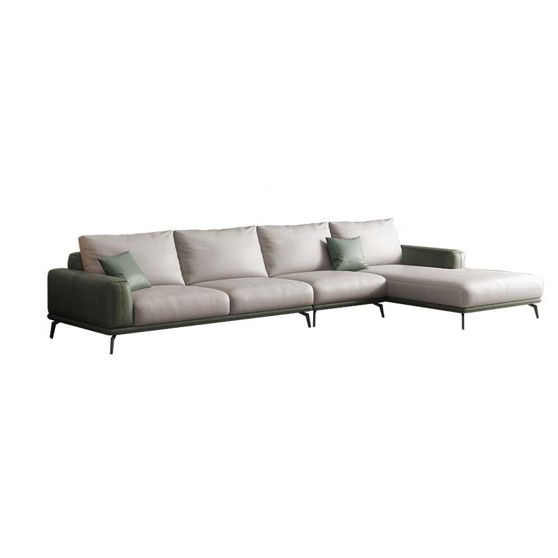 Stain-Resistant Faux Leather Square Arm Sofa/Sectional for Living Room