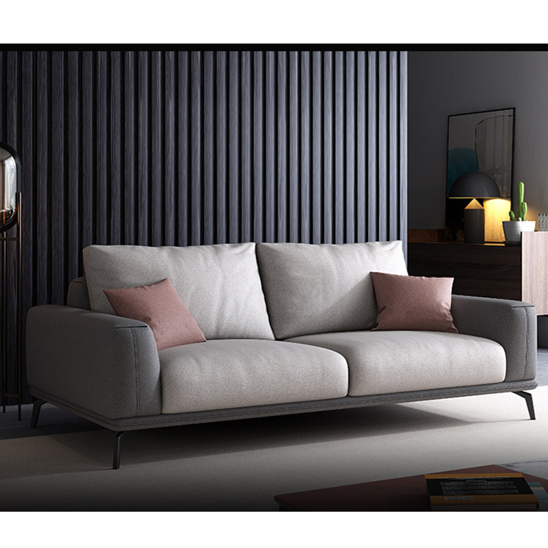 Stain-Resistant Faux Leather Square Arm Sofa/Sectional for Living Room