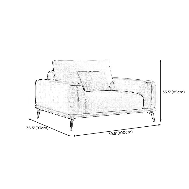 Stain-Resistant Faux Leather Square Arm Sofa/Sectional for Living Room