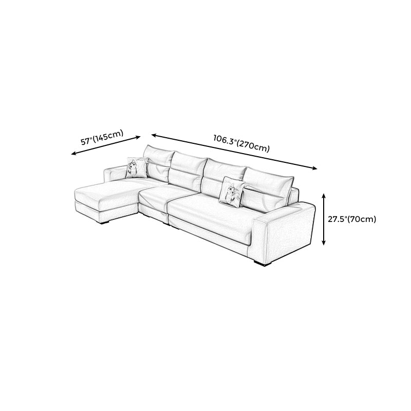 106.3"L x 57.09"W x 27.6"H 4-Seat Cushion Back Sectionals with Slipcover