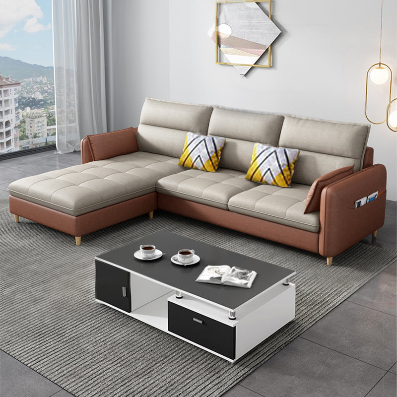 79.92"D x 56.3"W x 33.46"H 3-Seat Cushion Back Tufted Sectional with Storage