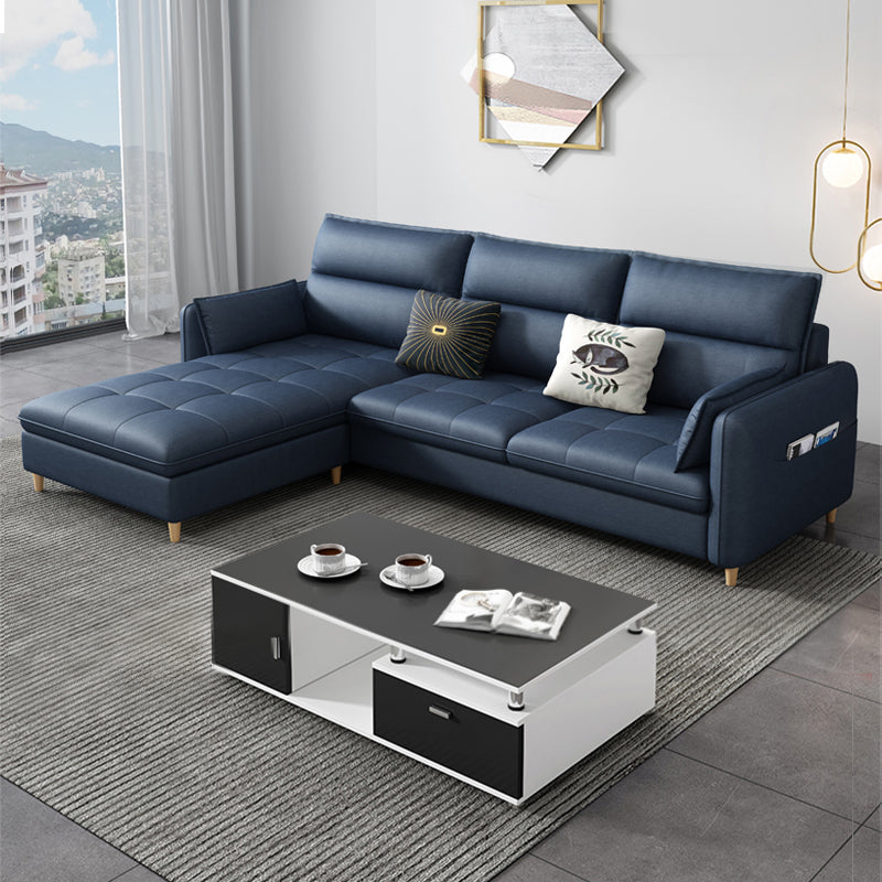 79.92"D x 56.3"W x 33.46"H 3-Seat Cushion Back Tufted Sectional with Storage