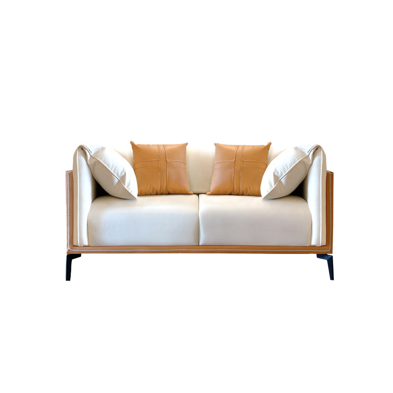 Vlekbestendige faux lederen sofa/sectionele met gekussen achterste kussens voor woonkamer