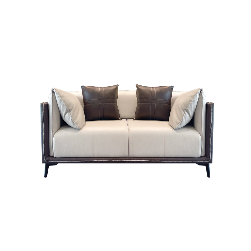 Vlekbestendige faux lederen sofa/sectionele met gekussen achterste kussens voor woonkamer