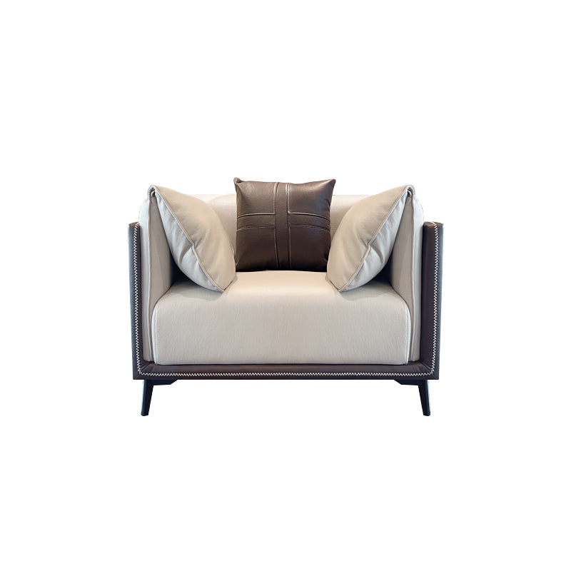 Vlekbestendige faux lederen sofa/sectionele met gekussen achterste kussens voor woonkamer