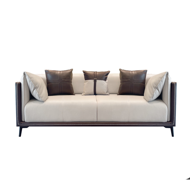 Vlekbestendige faux lederen sofa/sectionele met gekussen achterste kussens voor woonkamer