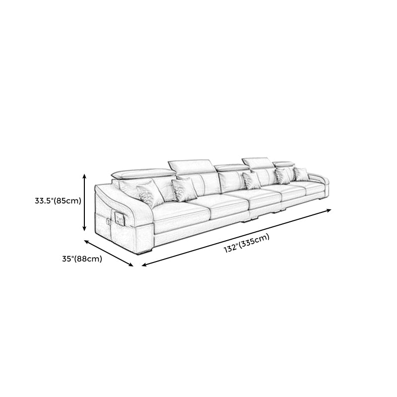 Modern Fabric Sectional Sofa 33.46"High Sloped Arms Sectionals with Storage, Grey
