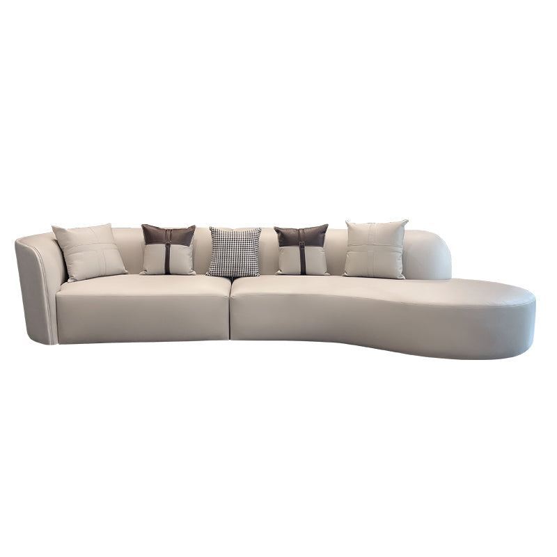 Stain-Resistant Modern Faux Leather Sofa/Sectional Pillowed Back Cushions
