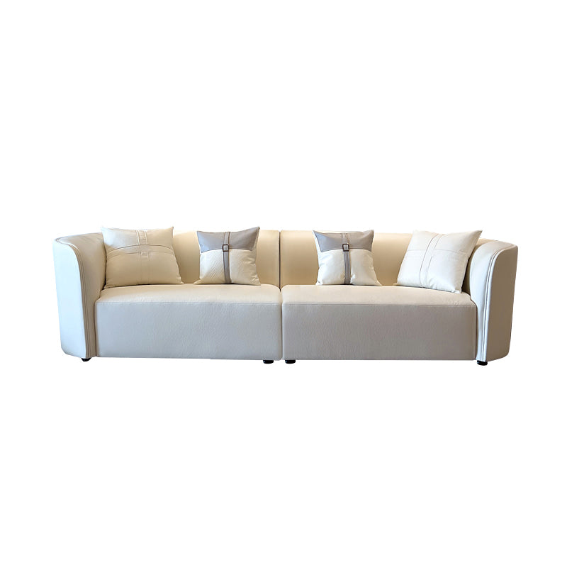 Stain-Resistant Modern Faux Leather Sofa/Sectional Pillowed Back Cushions