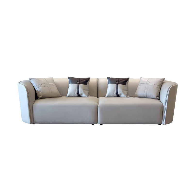 Stain-Resistant Modern Faux Leather Sofa/Sectional Pillowed Back Cushions