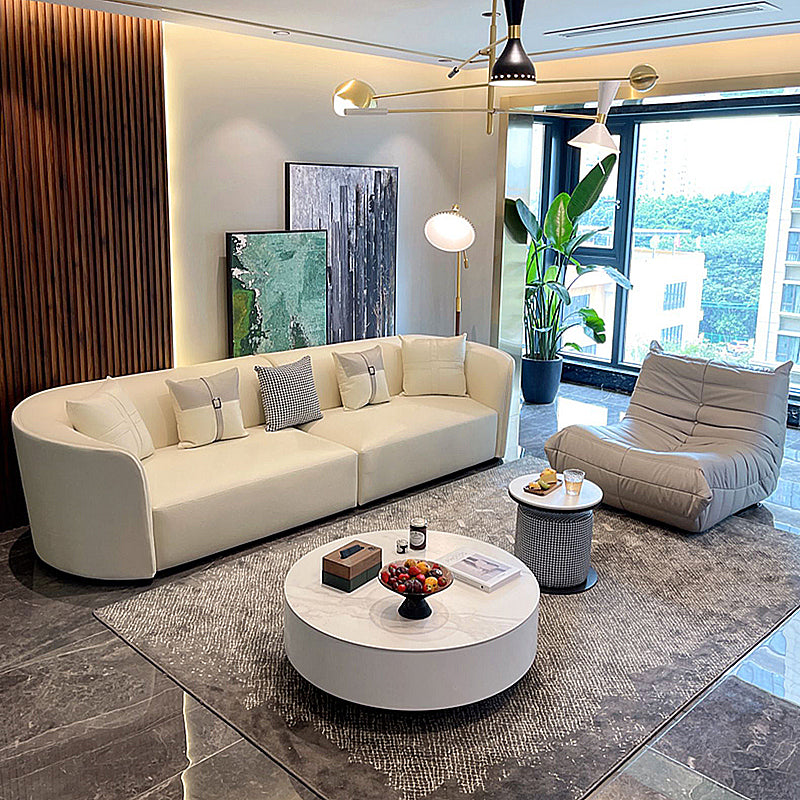 Stain-Resistant Modern Faux Leather Sofa/Sectional Pillowed Back Cushions