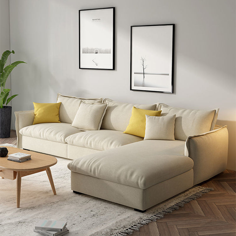Contemporary Removable Cushions Sectionals 33.46"High Straight Arm Sofa,Beige