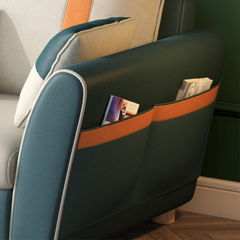 Fabric Cushion Back Sectional Sofa 29.53"High Tuxedo Arm Sofa with Storage