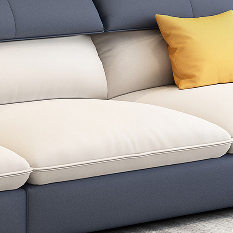 Faux Leather Contemporary Beige Sofa/Sectional for Living Room