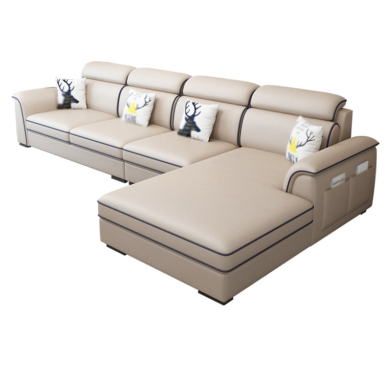 Contemporary L-Shape Sectional with Storage and USB for Apartment