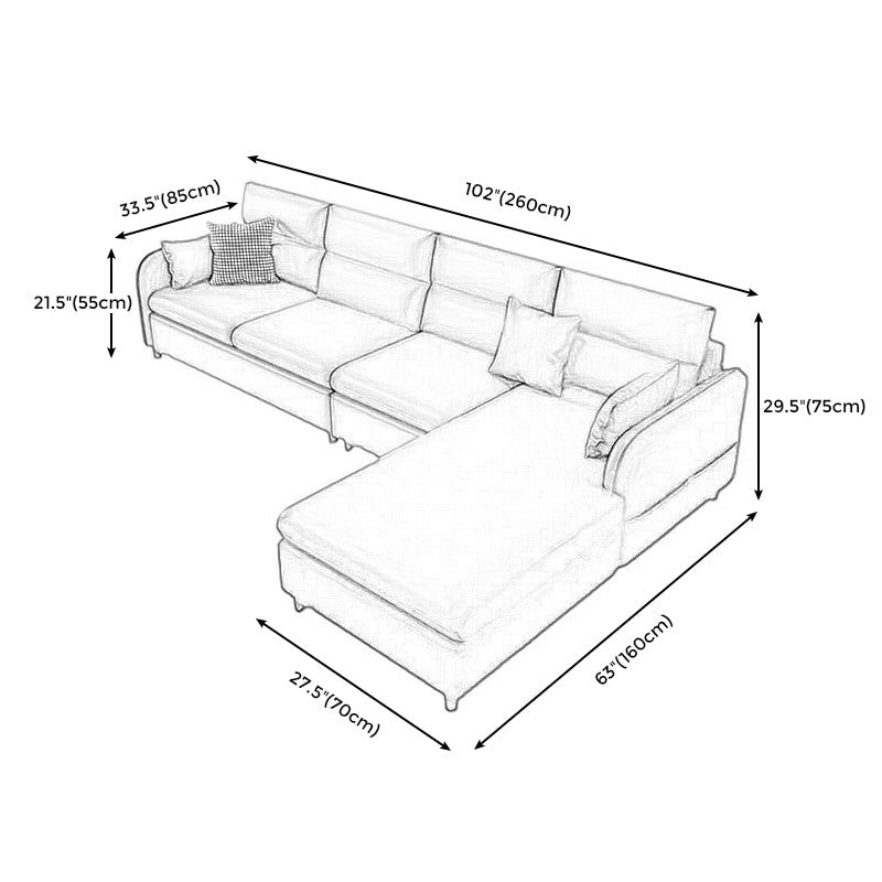 Faux Leather 4-Seater Sectional with Storage for Living Room