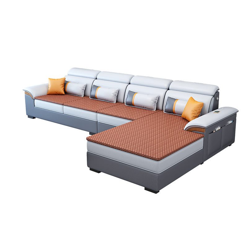 Storage Cushion Back 4-Seater L-Shape Sectional Sofa with Chaise