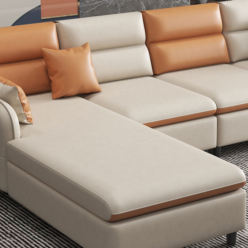 Right Hand Facing L-shape Sectional with Recessed Arm for Living Room