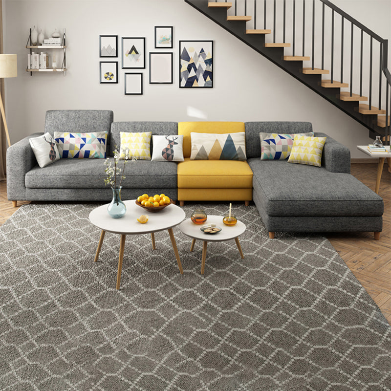 Faux Leather Contemporary Modular Sectional per quattro persone con archiviazione