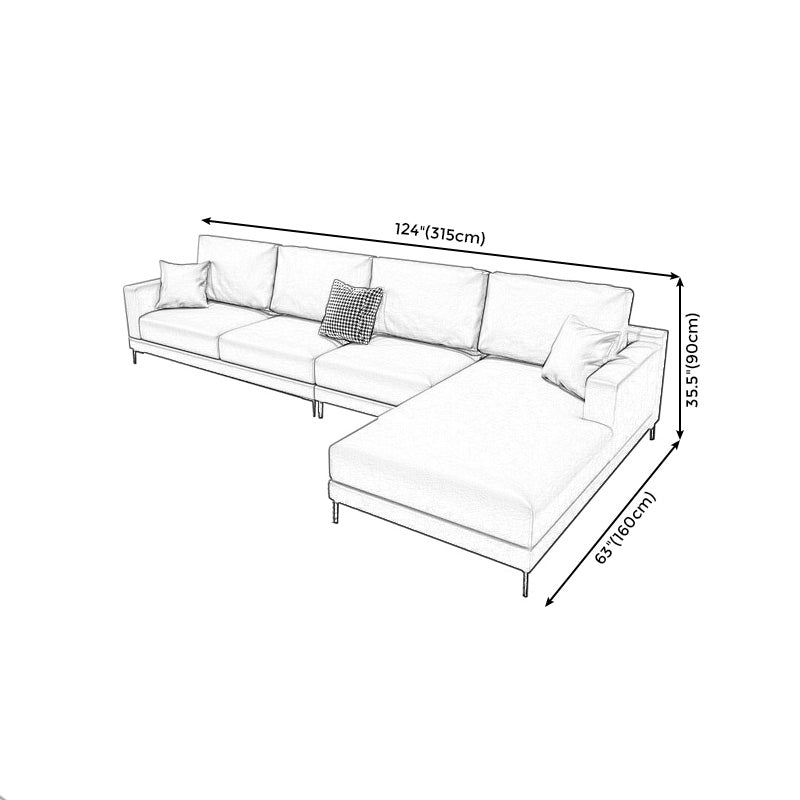 124x67x29.5 Faux Leather Sectiona Square Arm for Living Room