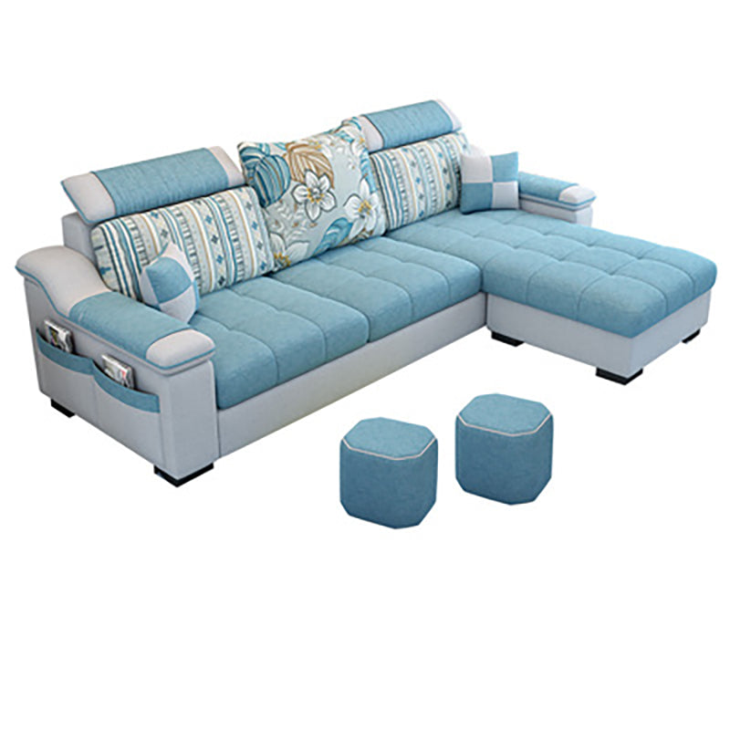 Modern Square Arm Sectionals 106.3"L x 57"W x 35.43"H High Back Sofa with Storage