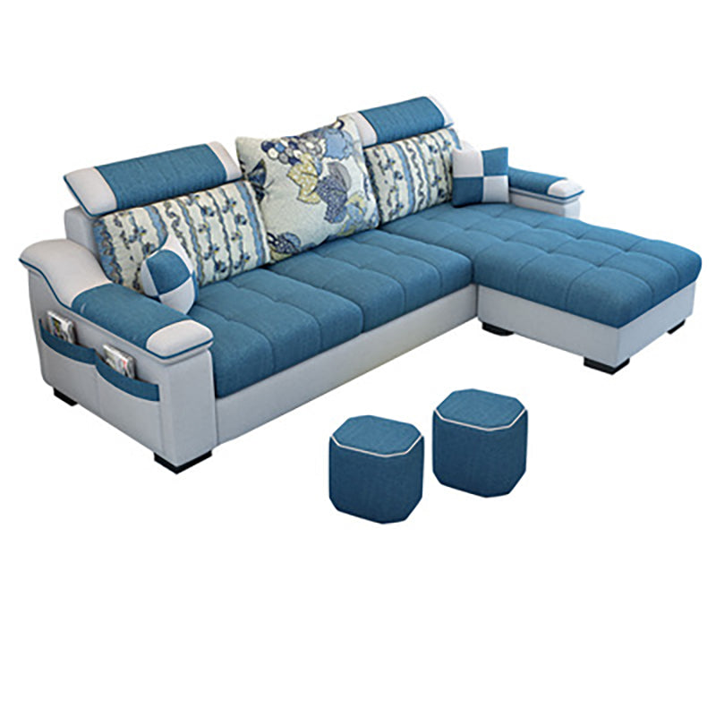 Modern Square Arm Sectionals 106.3"L x 57"W x 35.43"H High Back Sofa with Storage