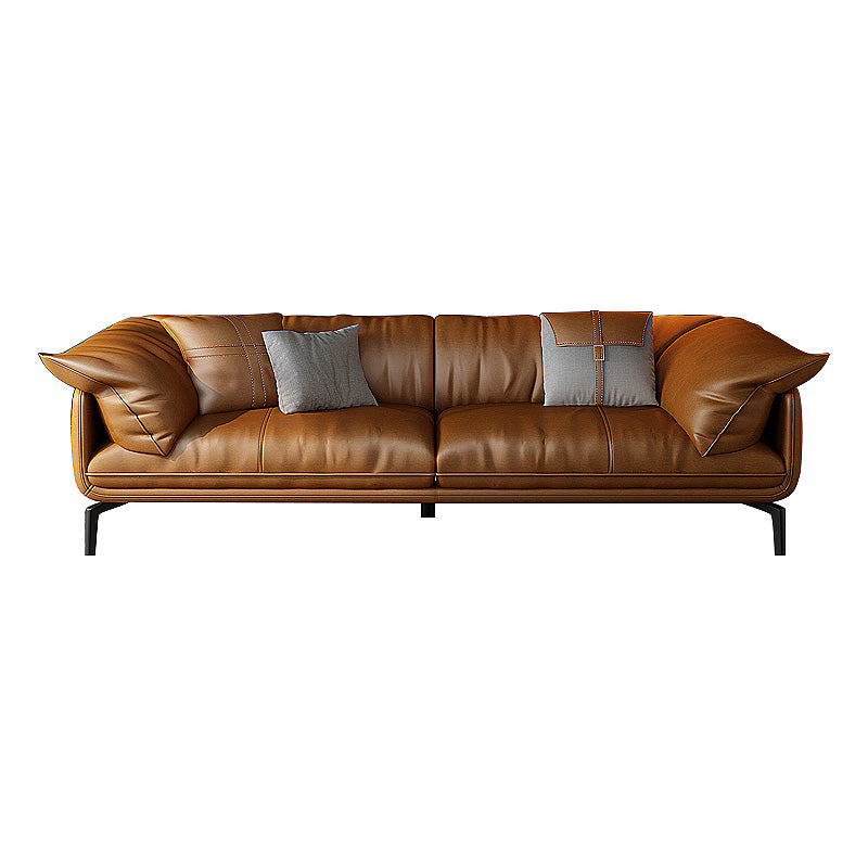 Brown Leather/Faux Leather Sectional  Pillow Top Arm for Living Room