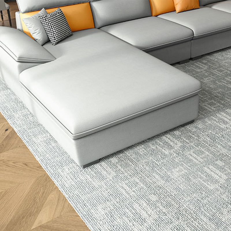 Pillow Top Arms Stain-Resistant Soft Modular Sectionals with Reversible Chaise