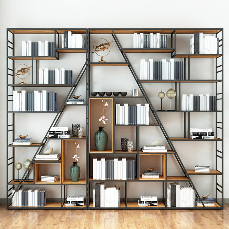 9.84"W 78.74"H Bookcase Industrial Style Open Back Bookcase for Study Room Home Office