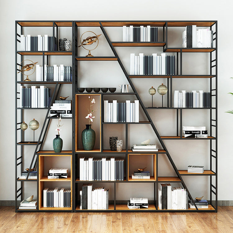 9.84"W 78.74"H Bookcase Industrial Style Open Back Bookcase for Study Room Home Office