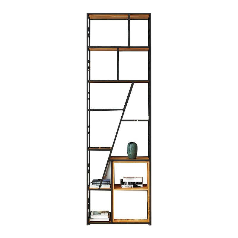 9.84"W 78.74"H Bookcase Industrial Style Open Back Bookcase for Study Room Home Office