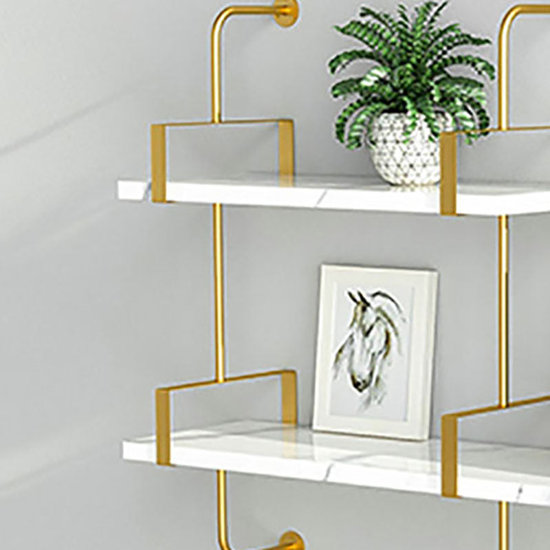 9.84"W Bookshelf Glam Style Wall Mounted Bookcase for Home Office Study Room