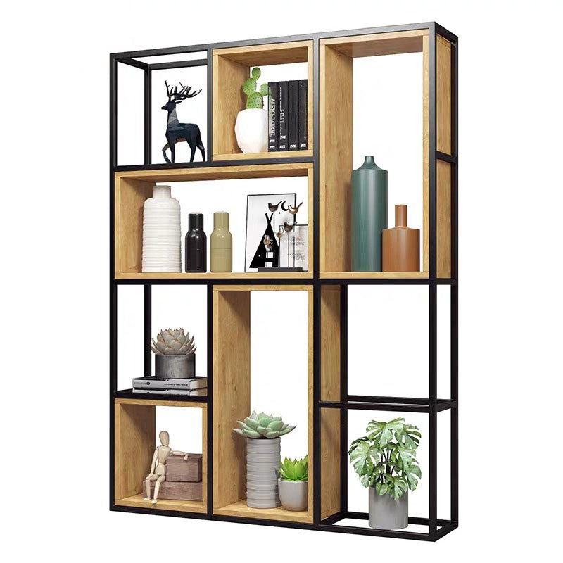 9.84 "W Bookcase Industrial Style Open Back Bookcase for Home Study Room Office