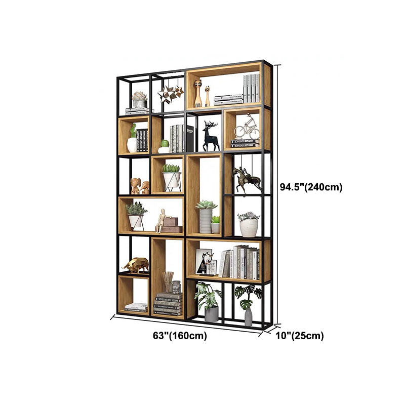 9.84"W Bookcase Industrial Style Open Back Bookcase for Home  Study Room Office