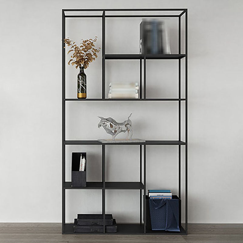 Industrial Metal Open Etagere Bookshelf Vertical Bookshelf for Office