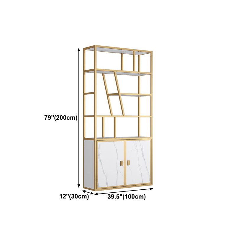 11.81 "W libreria in stile glam in stile libreria aperta con armadi per la casa dell'ufficio