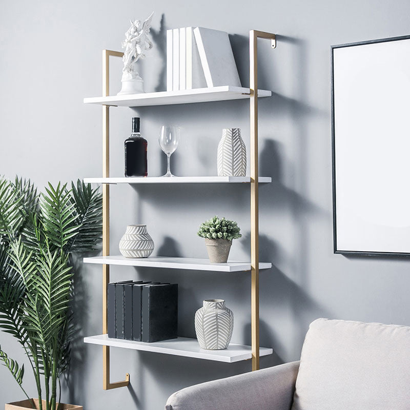 Industrial Wall Mounted Bookshelf Iron Frame Solid Wood Shelf Bookshelf