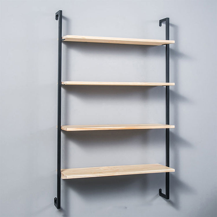 Industrial Wall Mounted Bookshelf Iron Frame Solid Wood Shelf Bookshelf
