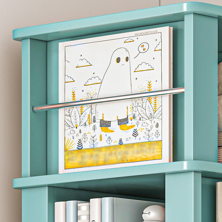 Libreria per angoli in legno fabbricato scandinavo libreria verticale con ruote di caster