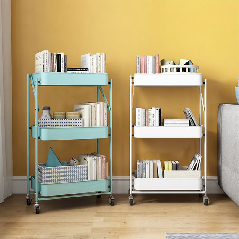 Moderner Stil 3-Shelf-Bücherregal 17.83 "l vertikales Regalbuch mit Zaubererrädern