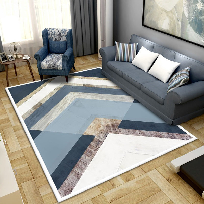 Gold Contemporary Rug Polyester Abstract Print Rug Stain Resistant Rug for Living Room