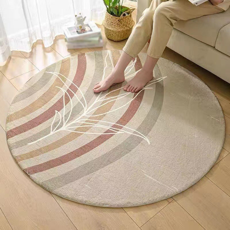Dark Green Modern Rug Polyester Plant Rug Washable Rug for Living Room