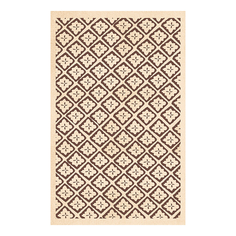 Light Brown Modern Rug Polyester Pattern Indoor Rug Stain Resistant Rug for Home Decor