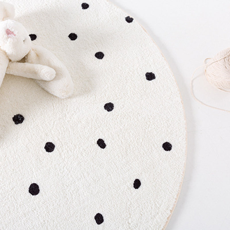 Wit Modern Rug Polyester Onregelmatige Lijn Tapijtwasbaar Tapijt voor woonkamer