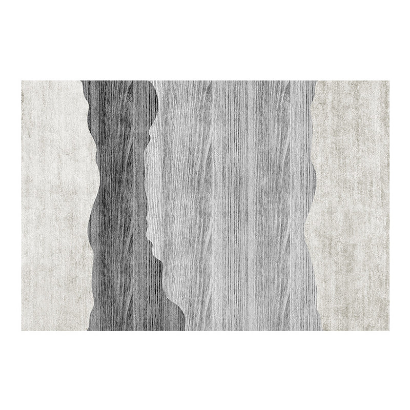 Gray Modern Carpet Polyester Graphic Area Carpet Washable Carpet for Living Room
